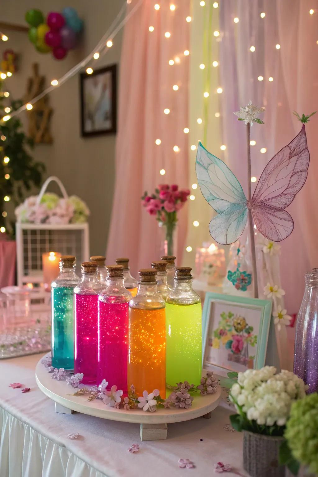 An enchanting fairy brew counter, offering magical concoctions.