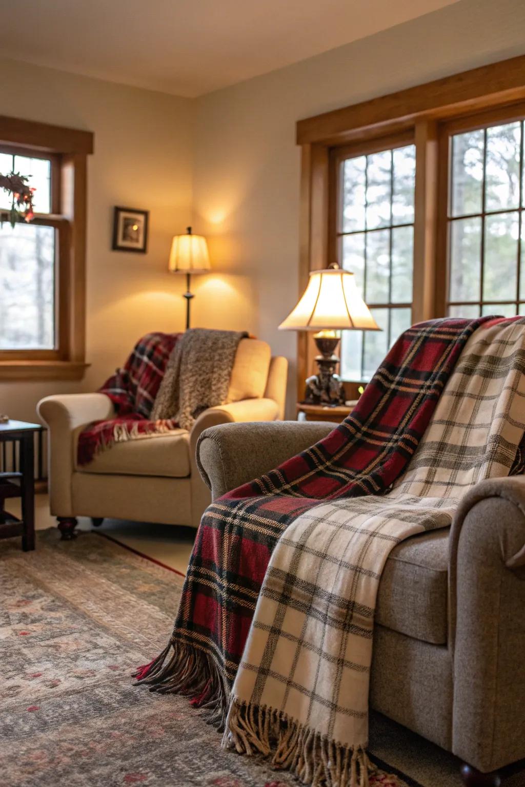 Incorporate warmth and aesthetic utilizing stylish woven throws.
