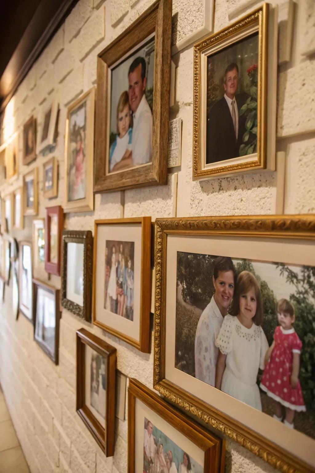 Vintage-style frames adding charm to family photos