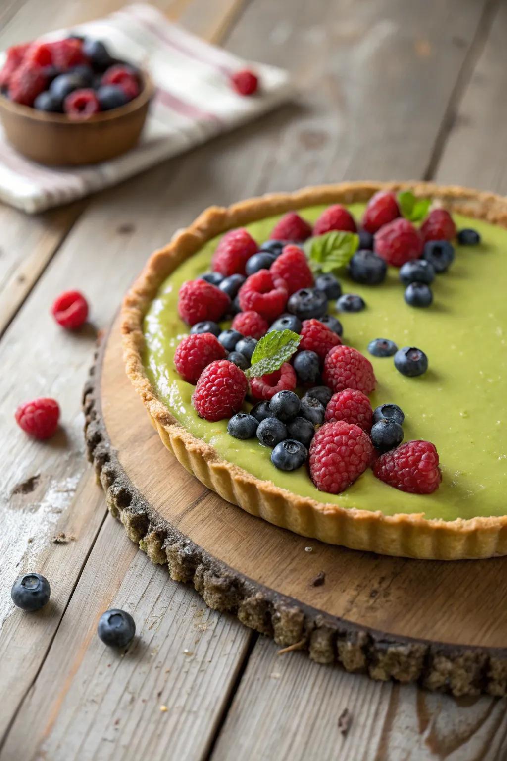 Fresh small fruits give a colorful and tasty contrast.