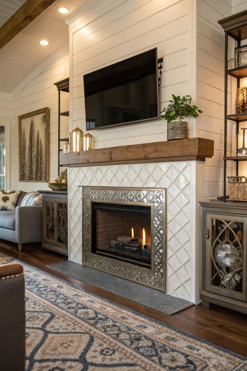 Contrasting materials infuse visual curiosity and sophistication.