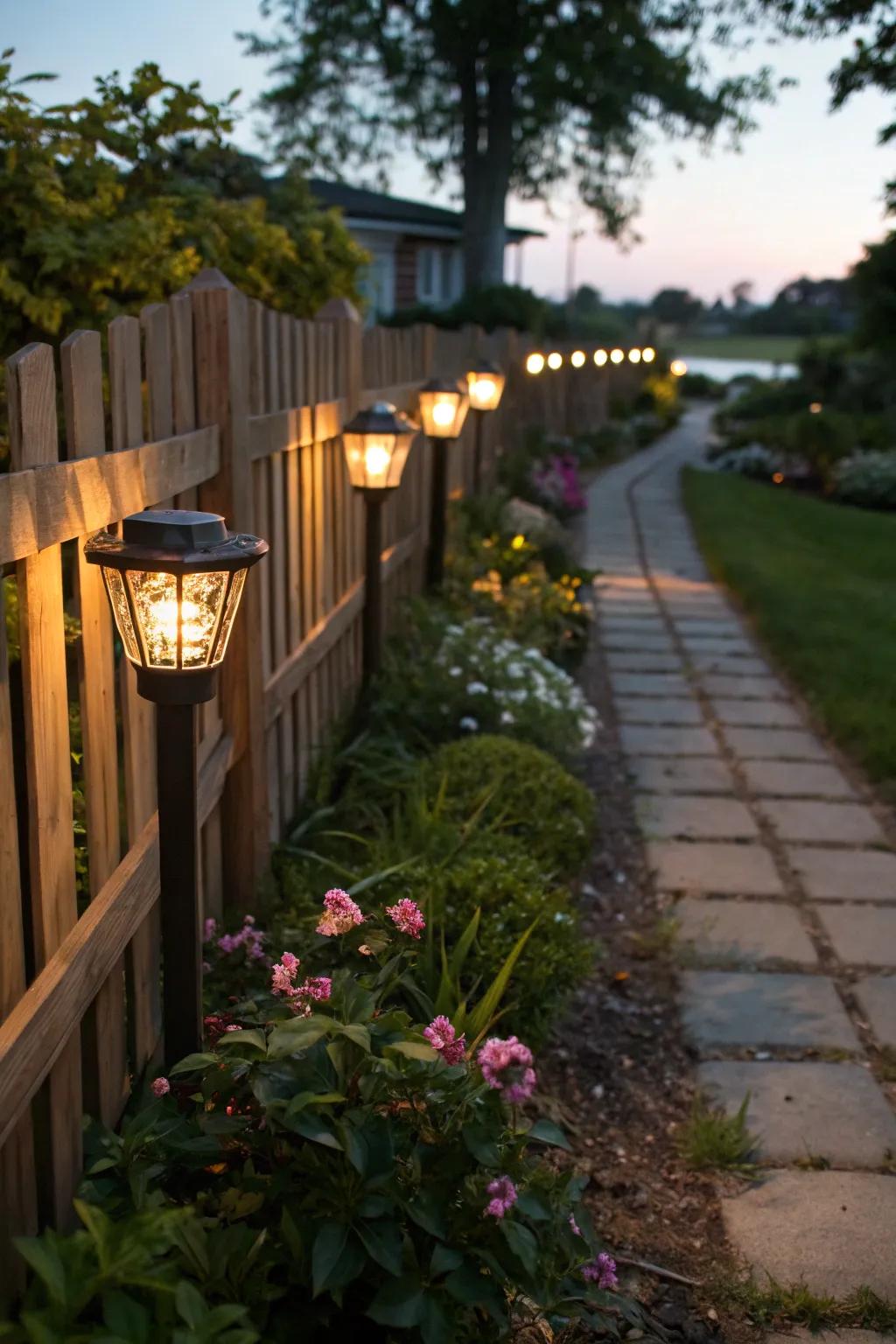 Solar illumination toppers brighten your fencing and conserve energy.