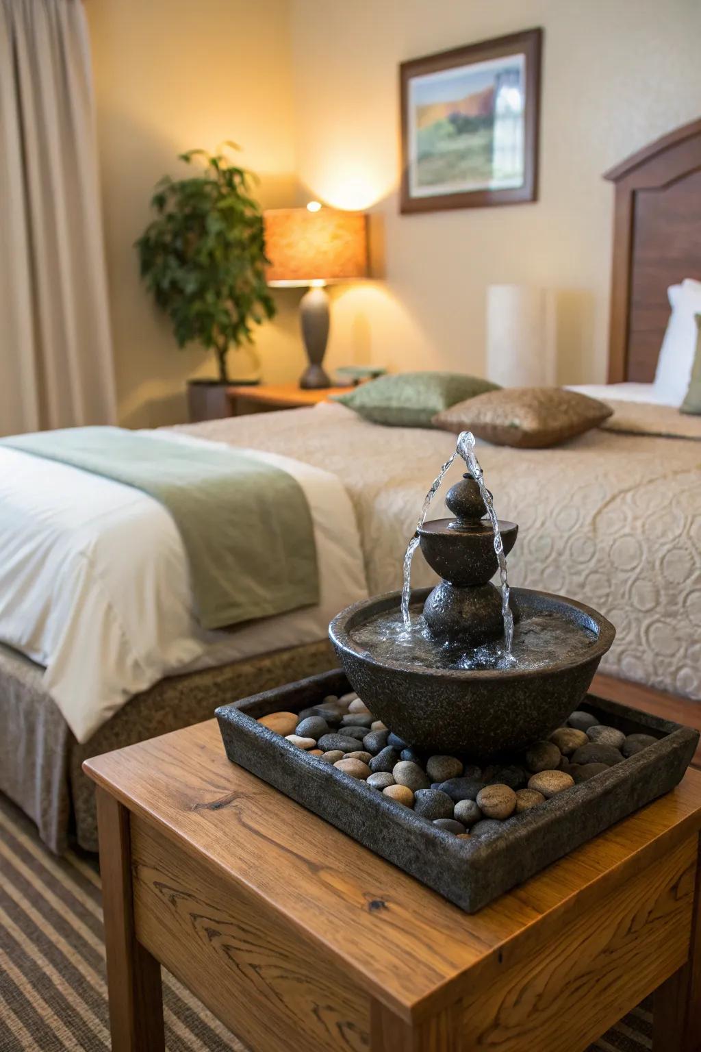 Water details provide a comforting, natural ambiance.