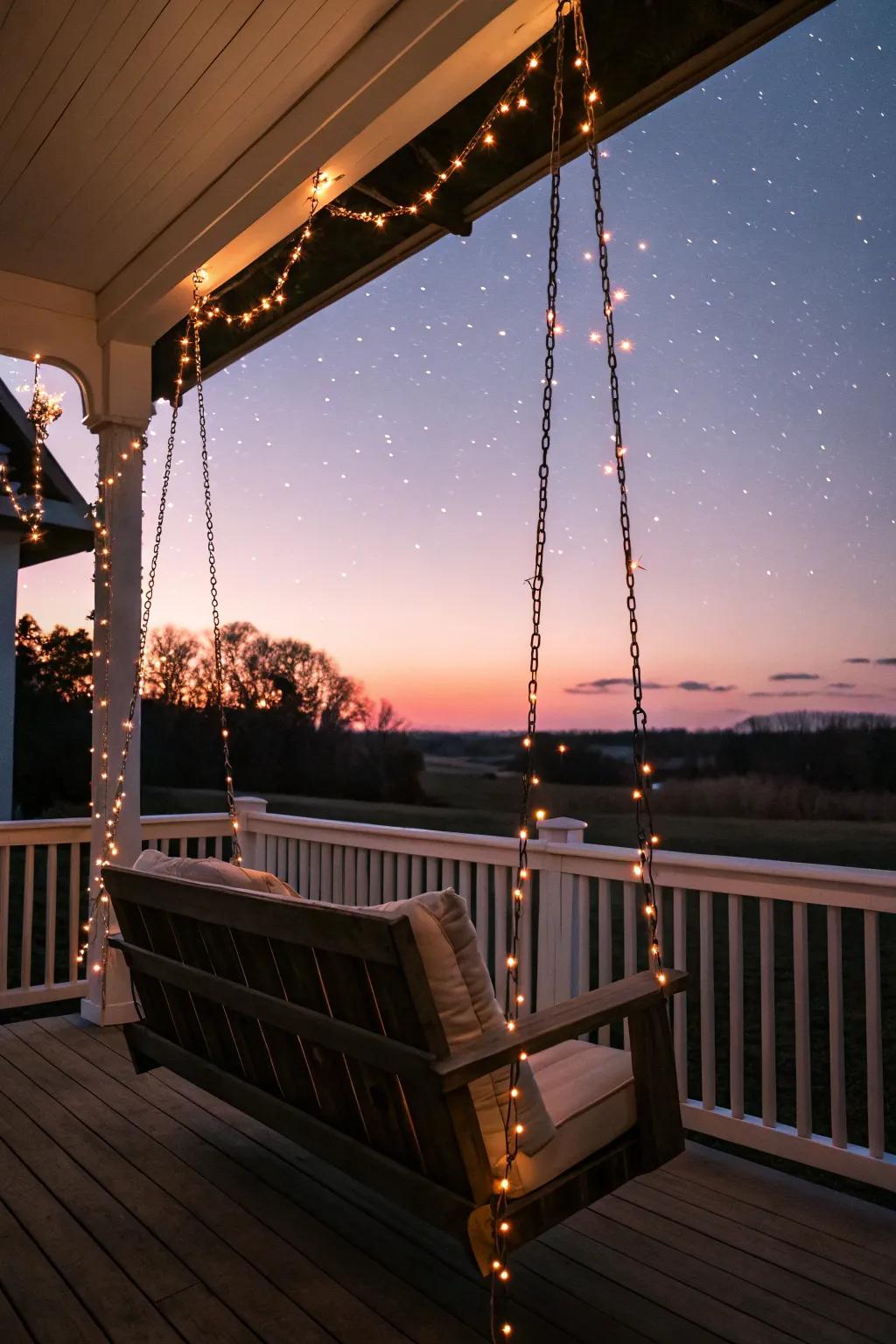 Produce a captivating ambiance using string lights.