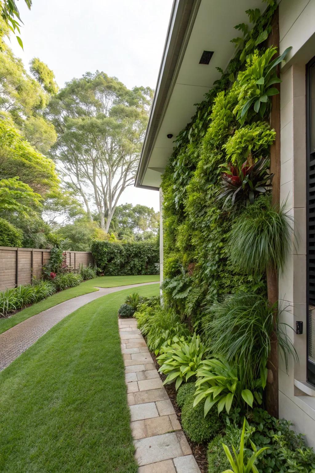 Vertical gardens maximize space and contribute unique visual interest.