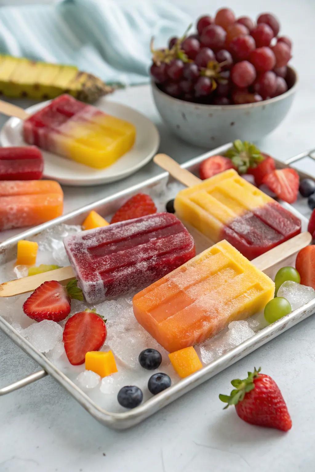 Glacial fruit morsels are a cool treat for warm summer days.