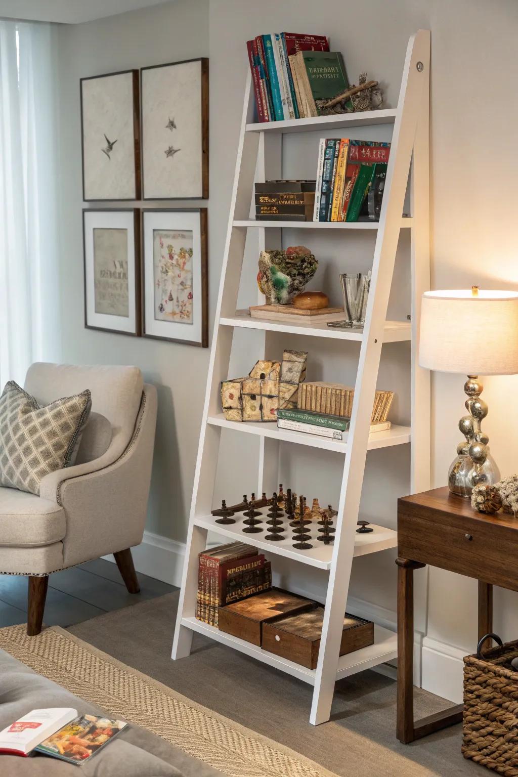 Tiered shelves enhance the sophistication of your game presentation.