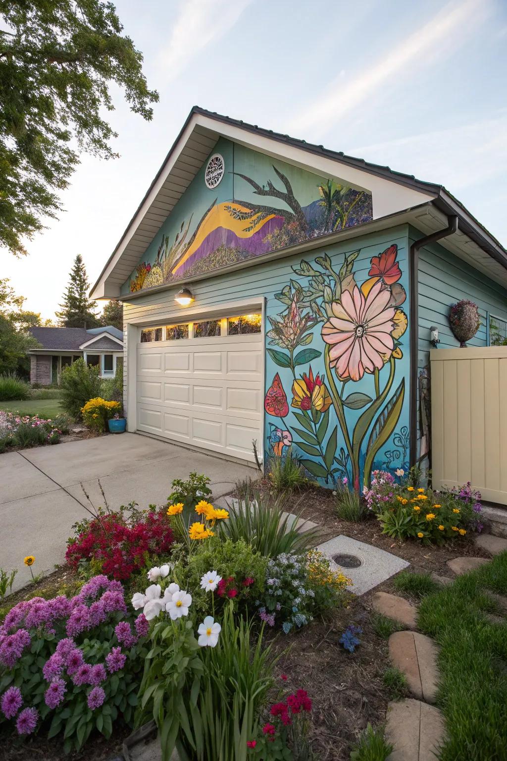 Artwork transforms your garage entry into a breathtaking work of art.