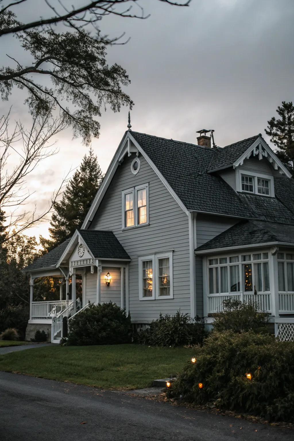 Architectural fascination through a gabled roof.