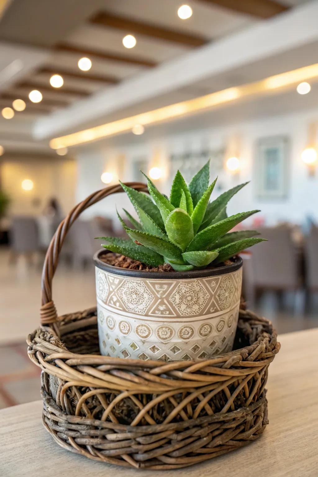 A miniature plant intended to bring an element of nature inside.