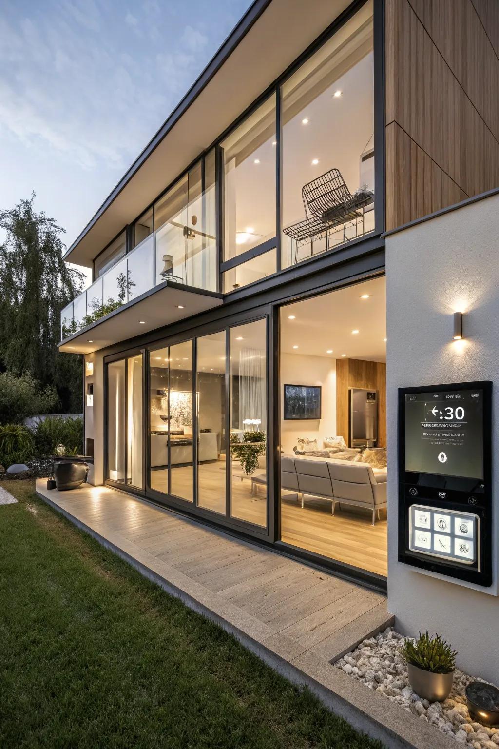 A modern guest house equipped with intelligent technology for convenience.