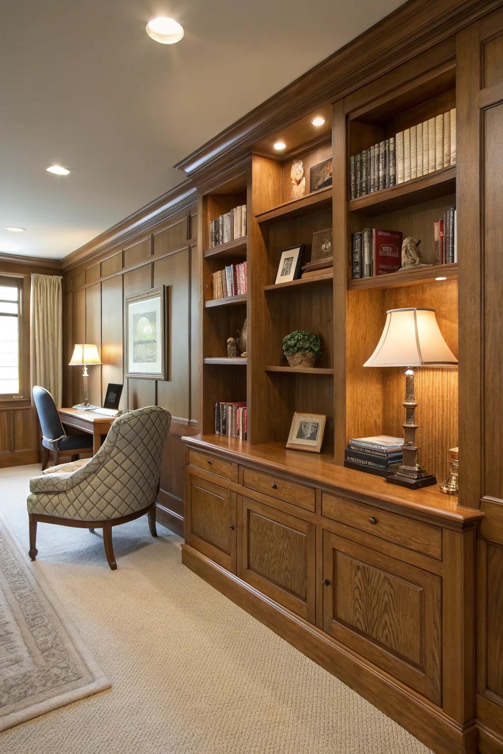 Optimize functionality using integrated shelving.