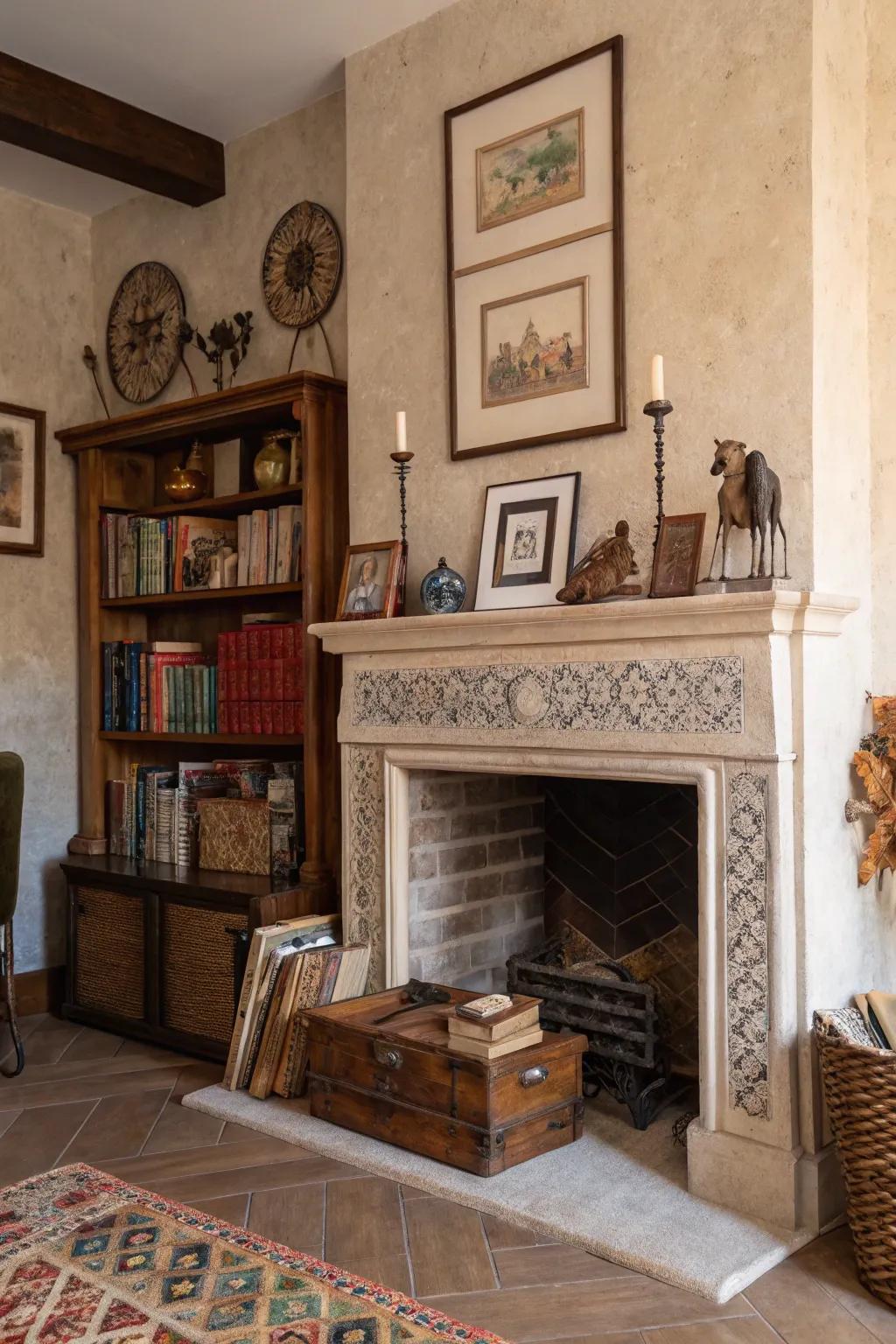 Eclectic decor makes your hearth a unique expression of style.