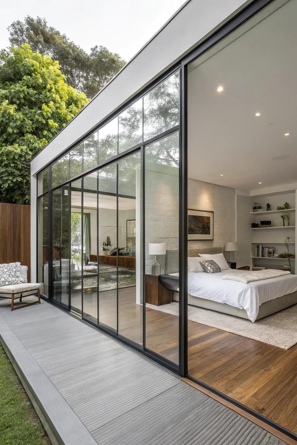 Glass partition for elegant space demarcation