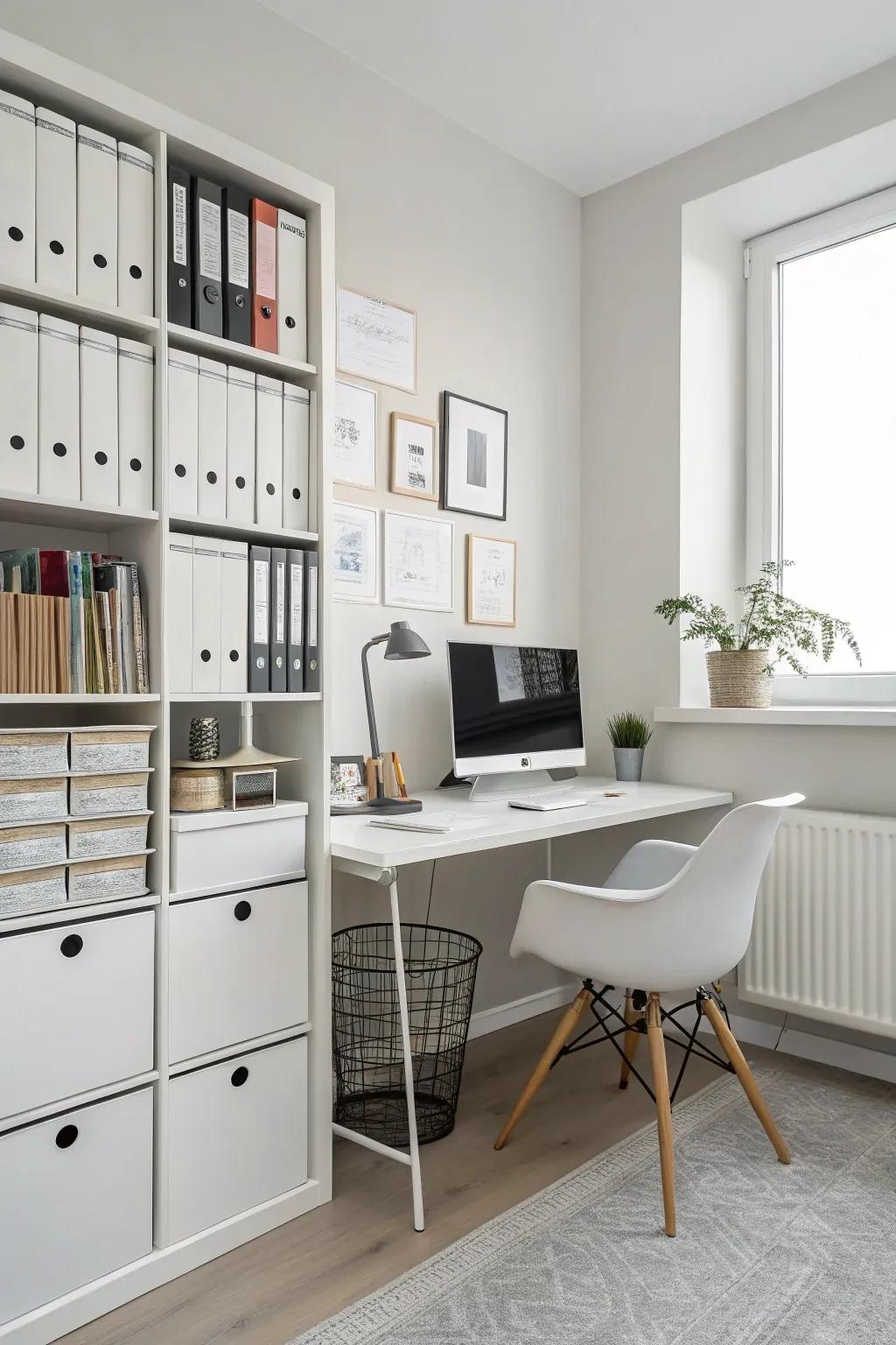 A minimalist approach can lead to a serene workspace.