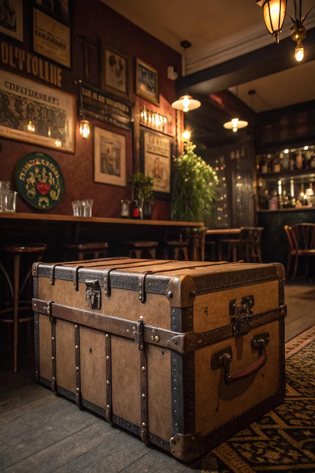 A timeless trunk provides fashionable storage and contributes individuality.