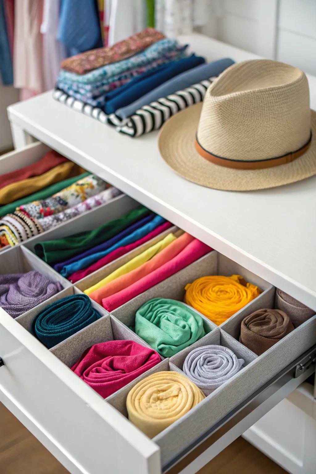 Shade-coordinated drawer promotes a visually stunning and effective system.