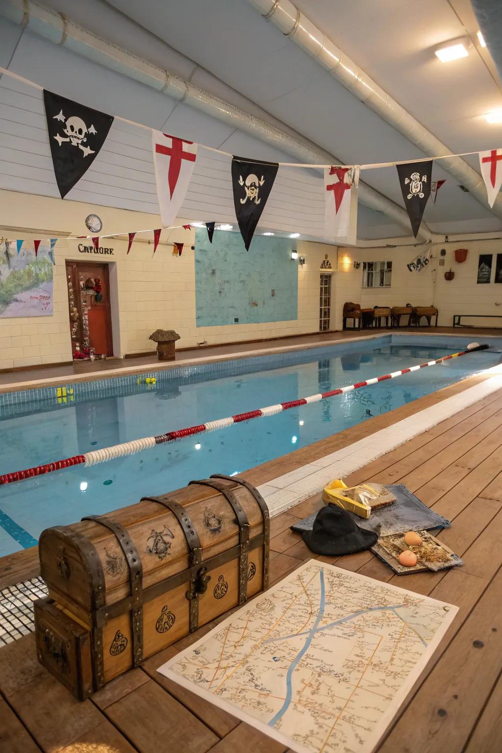 Start off on an exciting pirate journey with specially-themed decorations and games.