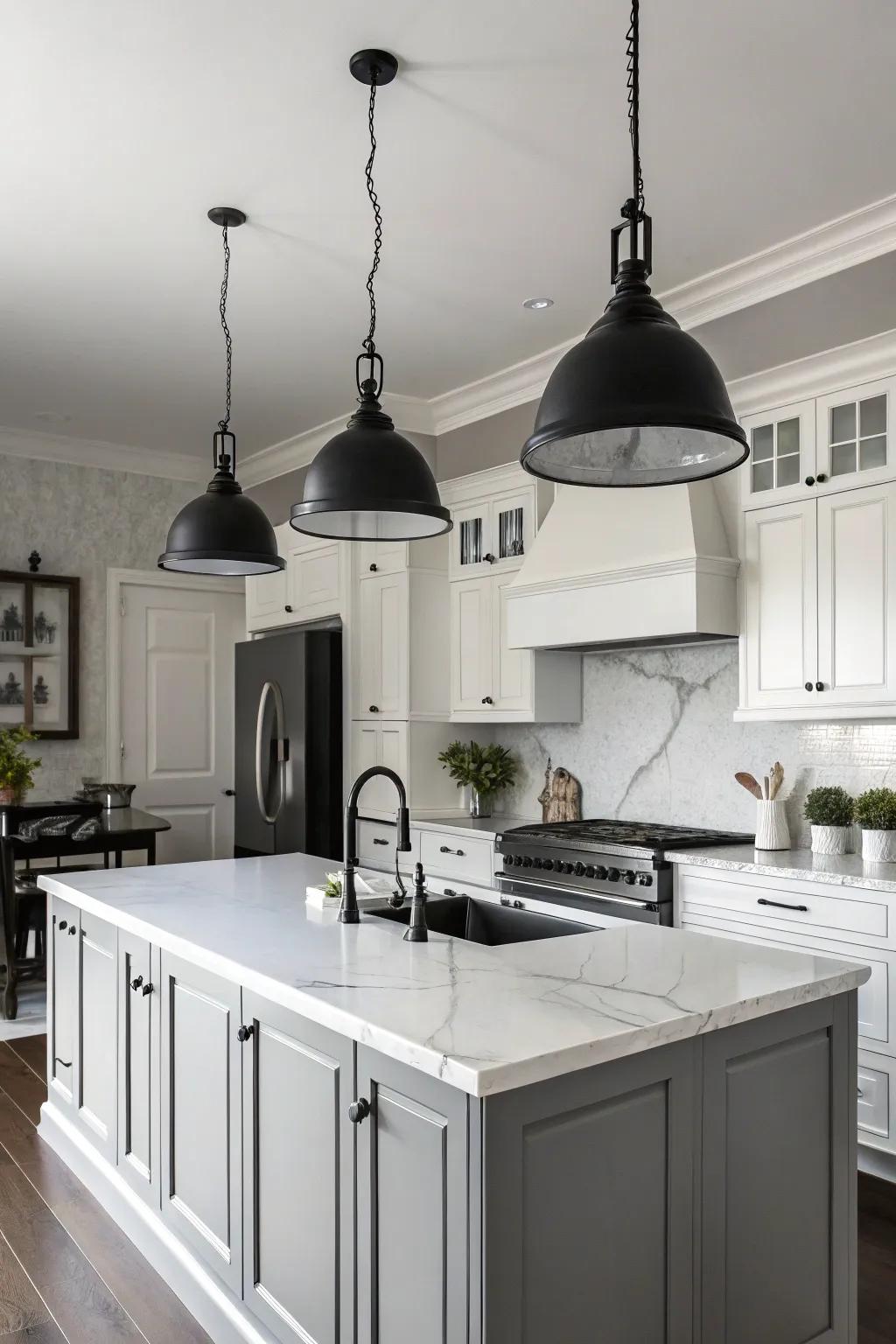 Black pendants for a bold statement.