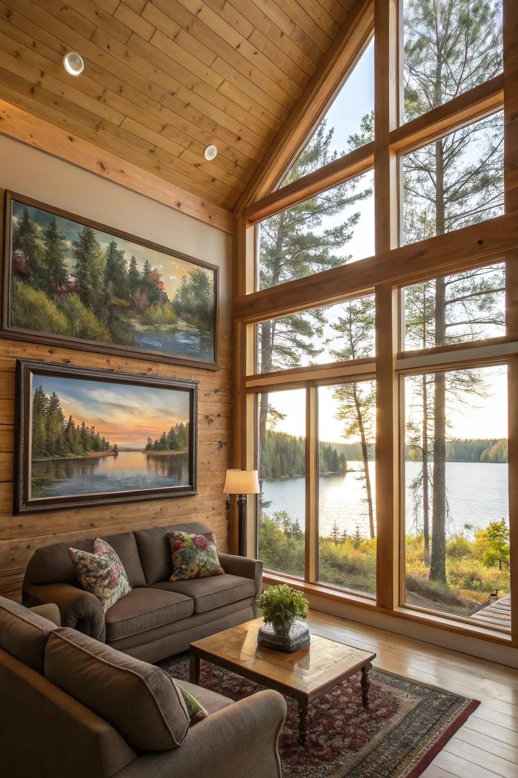 Artistry inspired by nature personalizes the space.