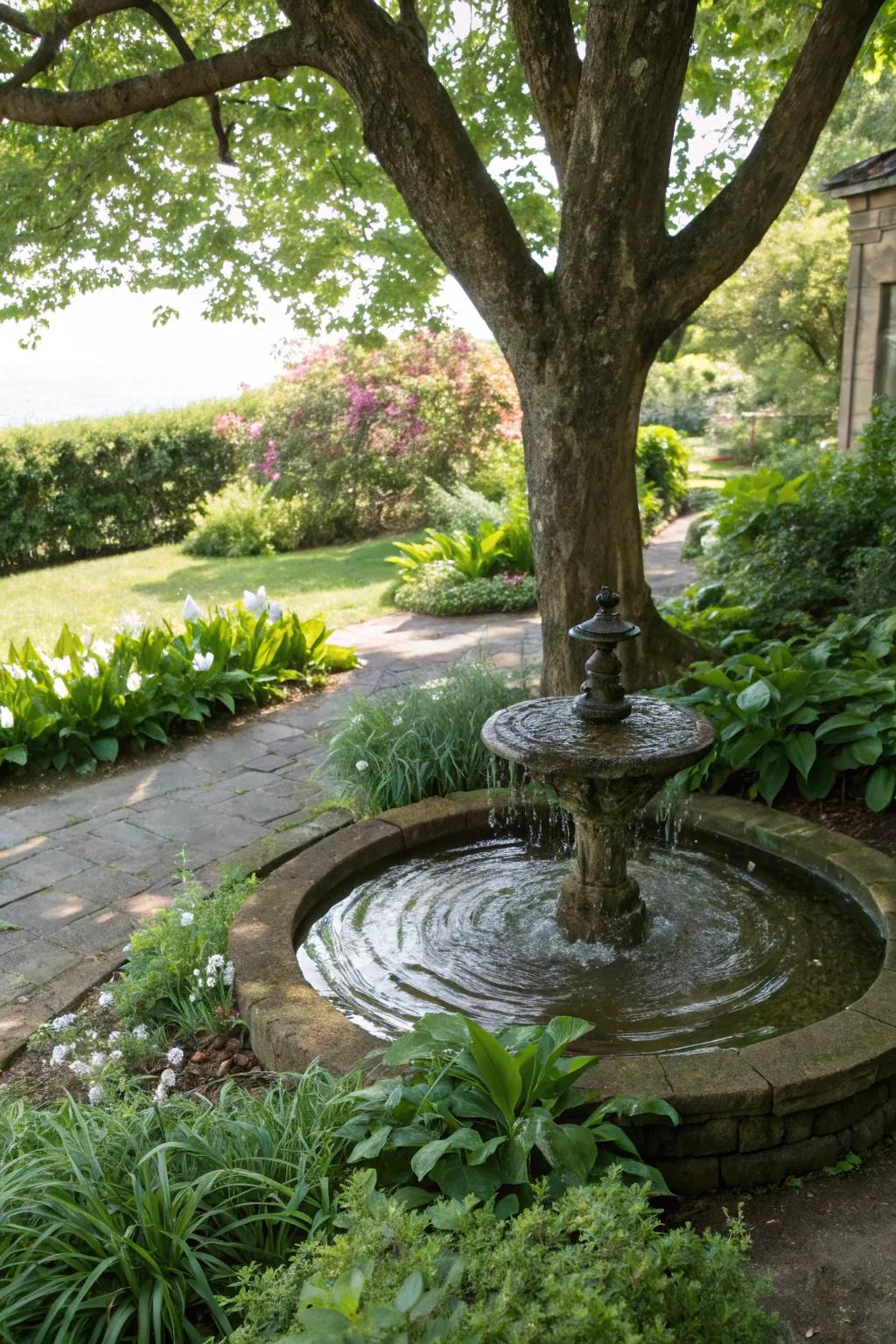 Water highlights affix tranquility and entice wildlife to tree vicinities.