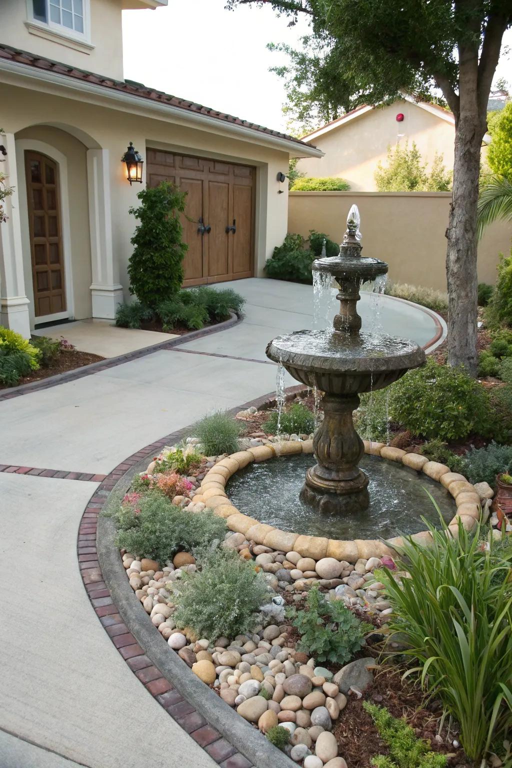 Water elements infuse elegance and tranquility.