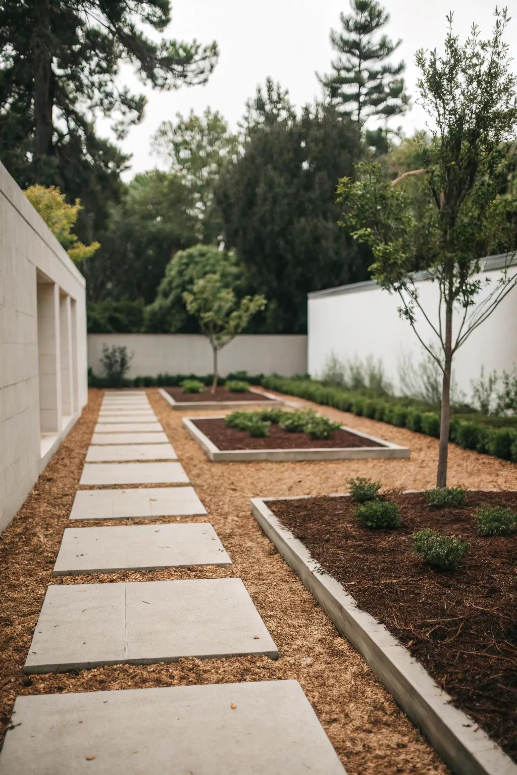 Embrace simplicity with a minimalist ground cover layout.