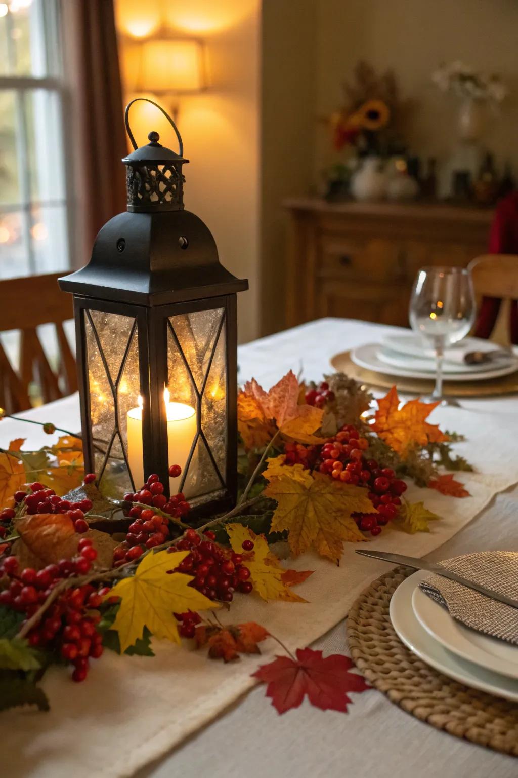 Lanterns make impeccable surface centerpieces for any season.