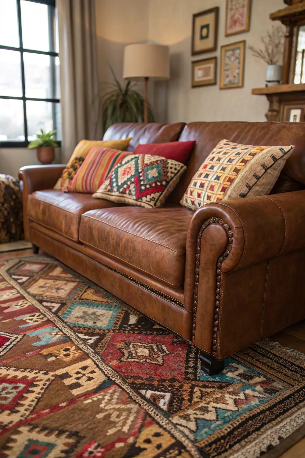 Patterns add dynamic energy to the living space.