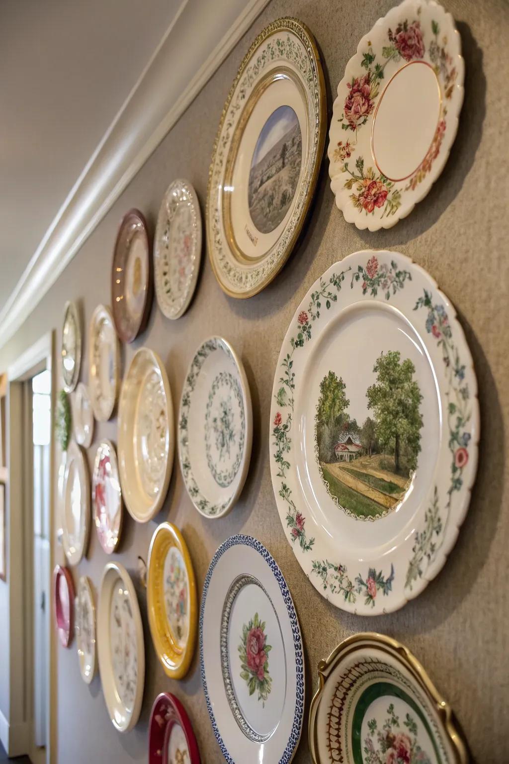 Vintage dishes provide sophistication and a fragment of whimsy.