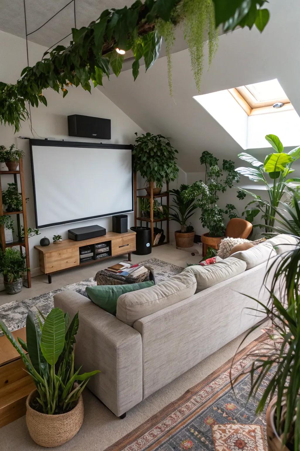Plants bring a natural touch, enlivening your media space.