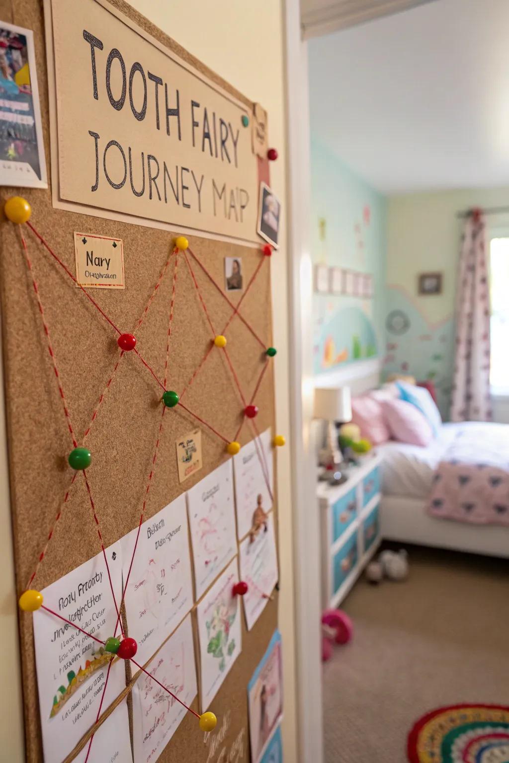 Trace the Tooth Fairy’s route across the classroom.