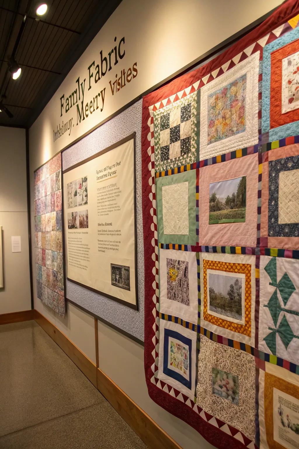 A remembrance fabric enveloping a partition in ardor and remembrance.