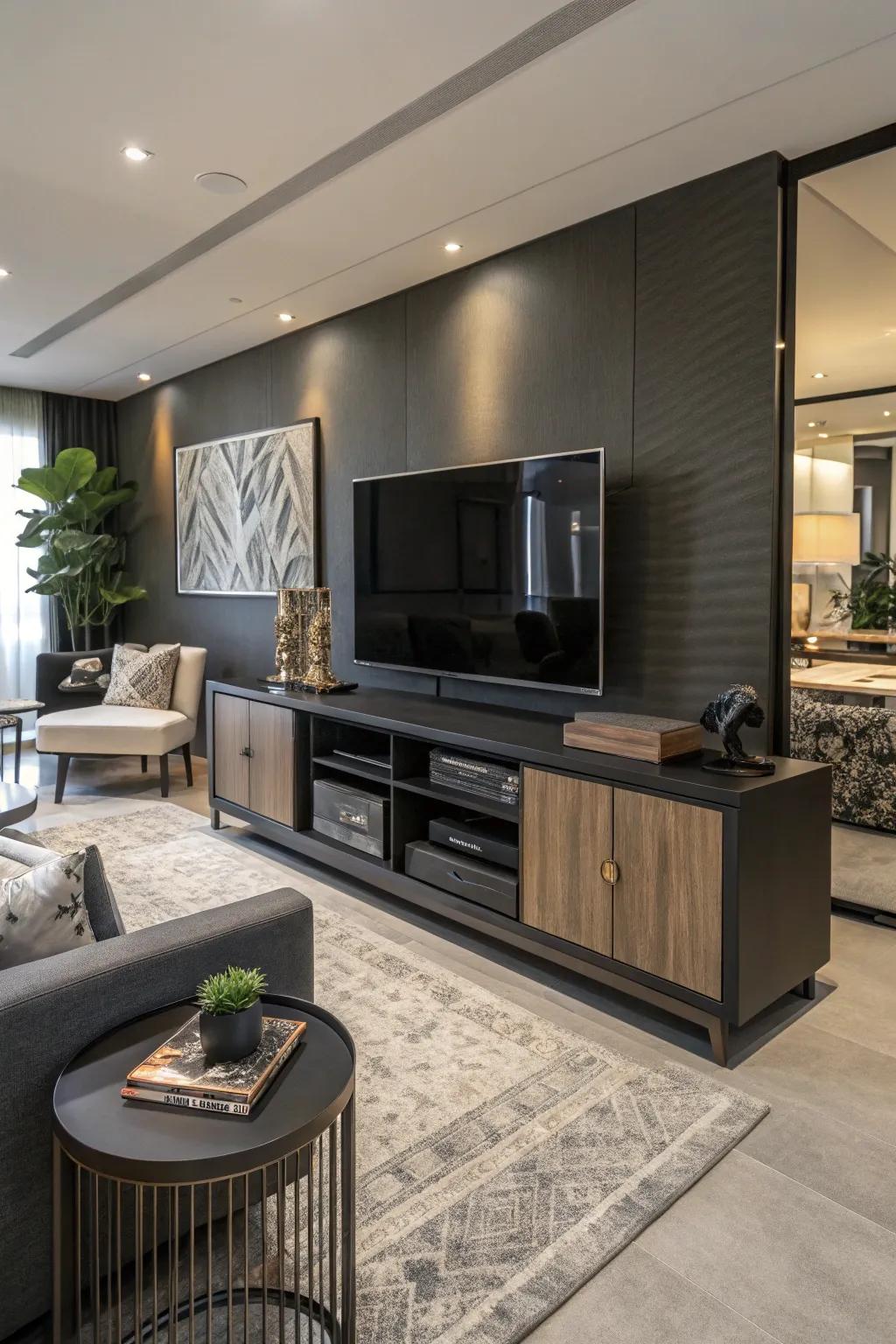 Smart technology merges seamlessly into a modern living space.