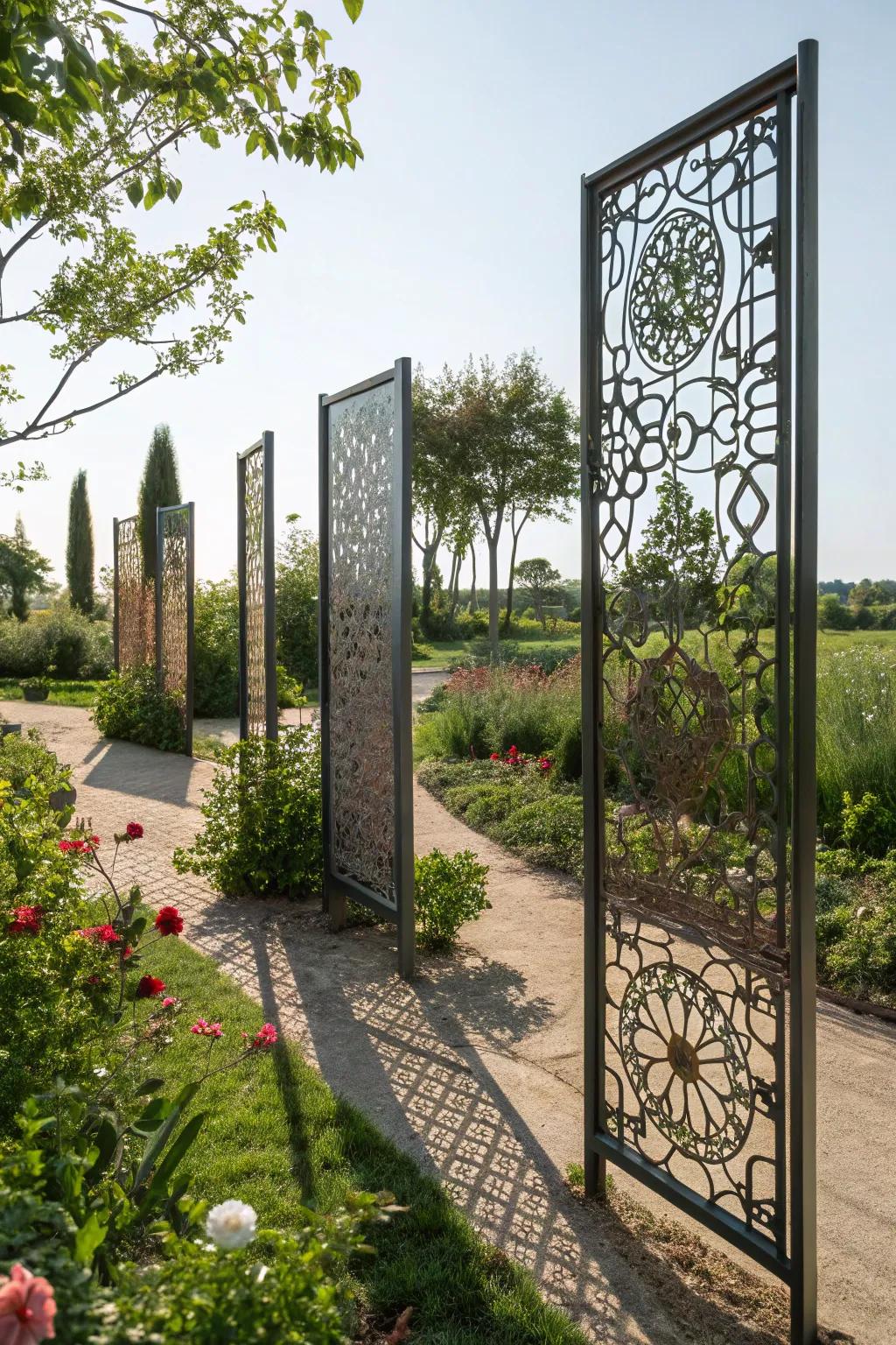 Ornamental displays add seclusion and art