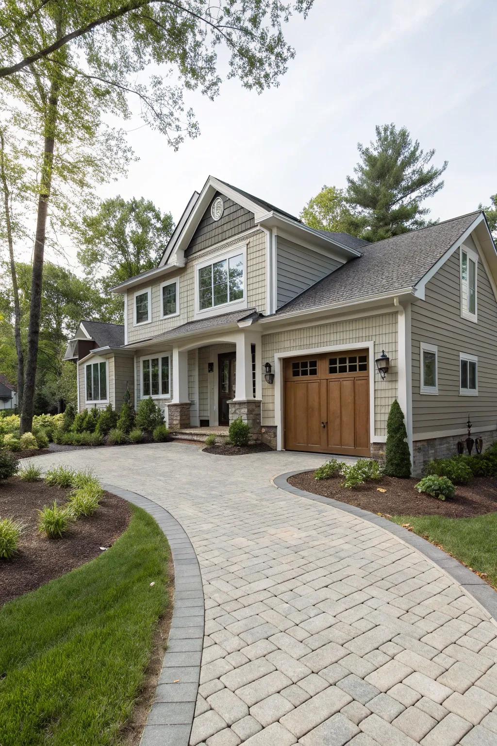 Inviting entryway featuring vertical siding