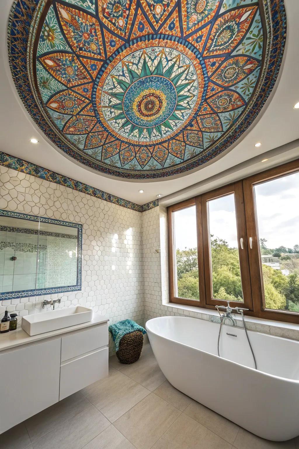 Elevate your area through a breathtaking mosaic ceiling.