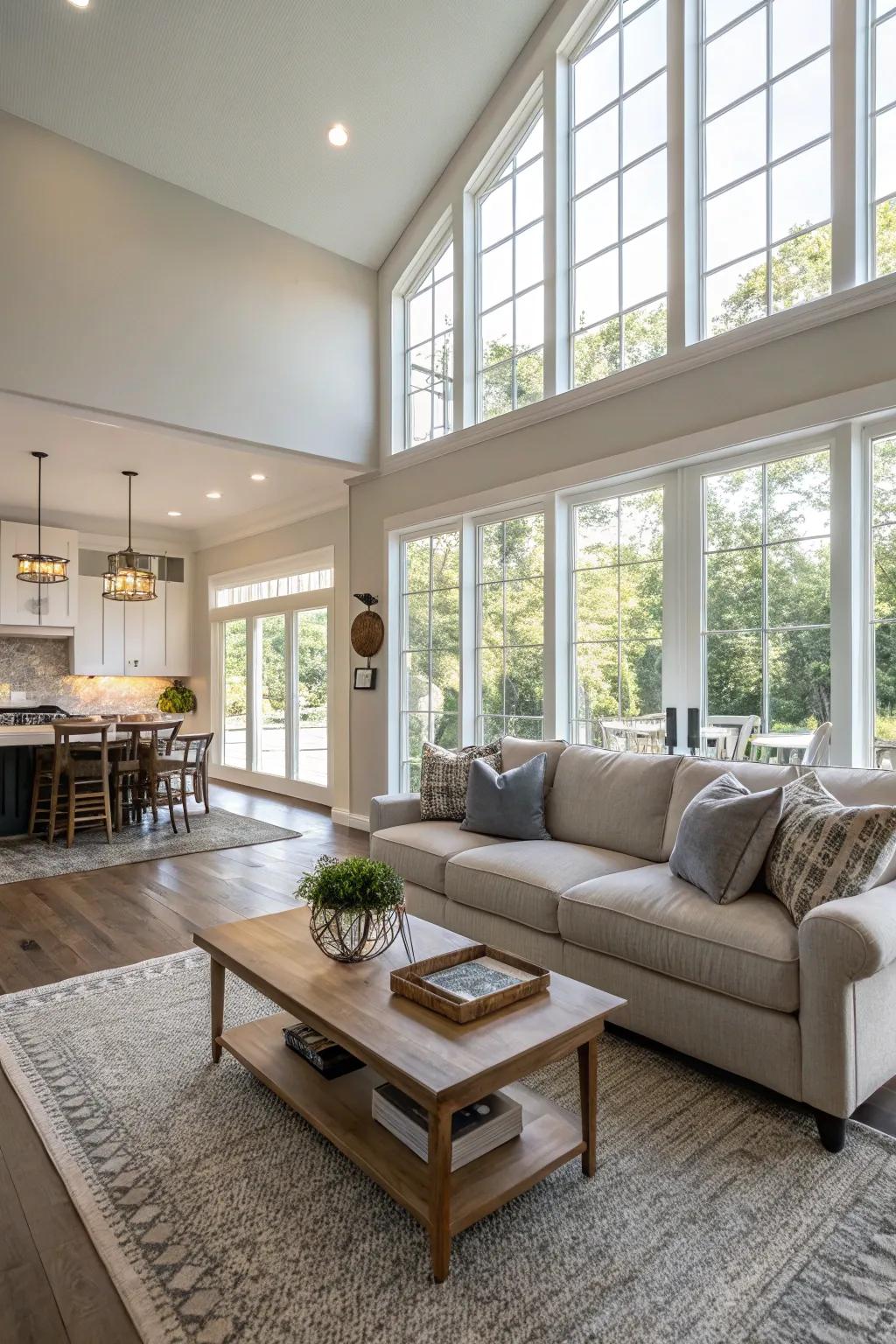 An open plan improves flow.