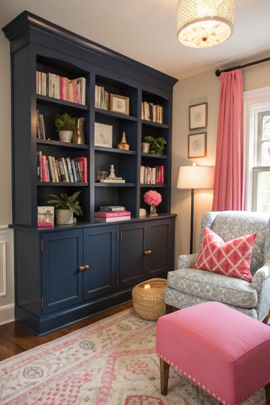 Sapphire shelving units blend function with style.