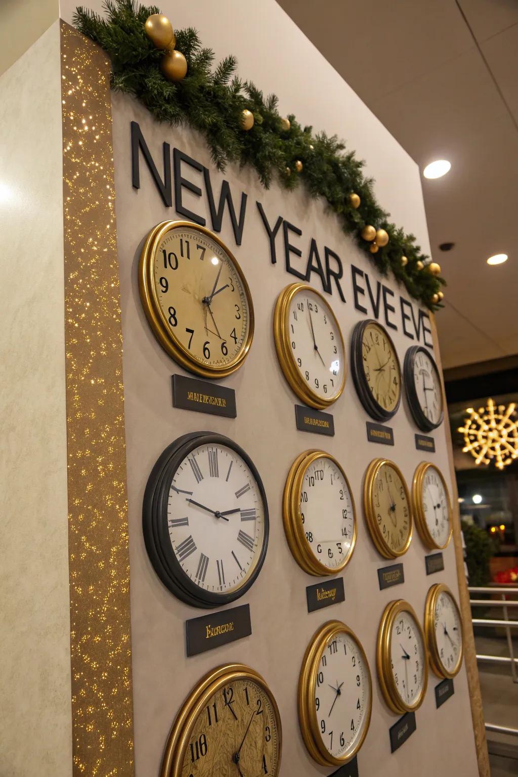 A countdown display builds anticipation for the New Year's Eve festivities.