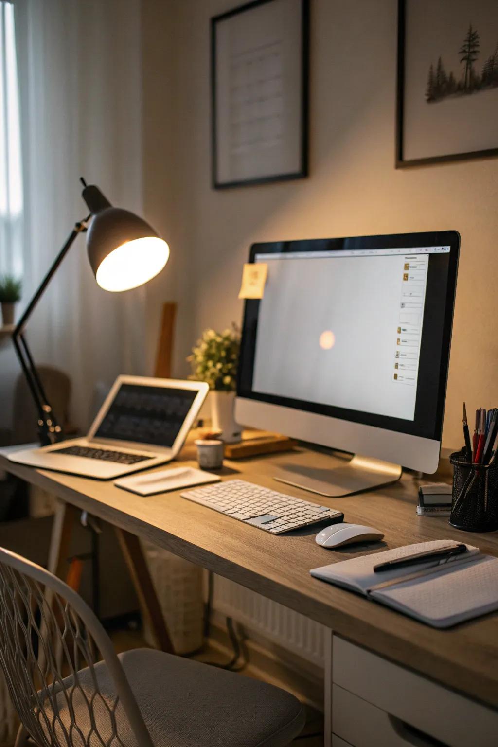 Bias lighting improves visual comfort and reduces eye pressure.