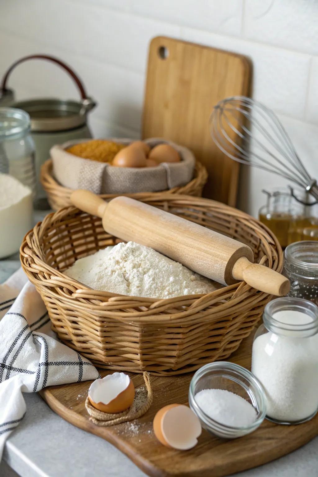 A baking day hamper ensures every essential is at the ready.