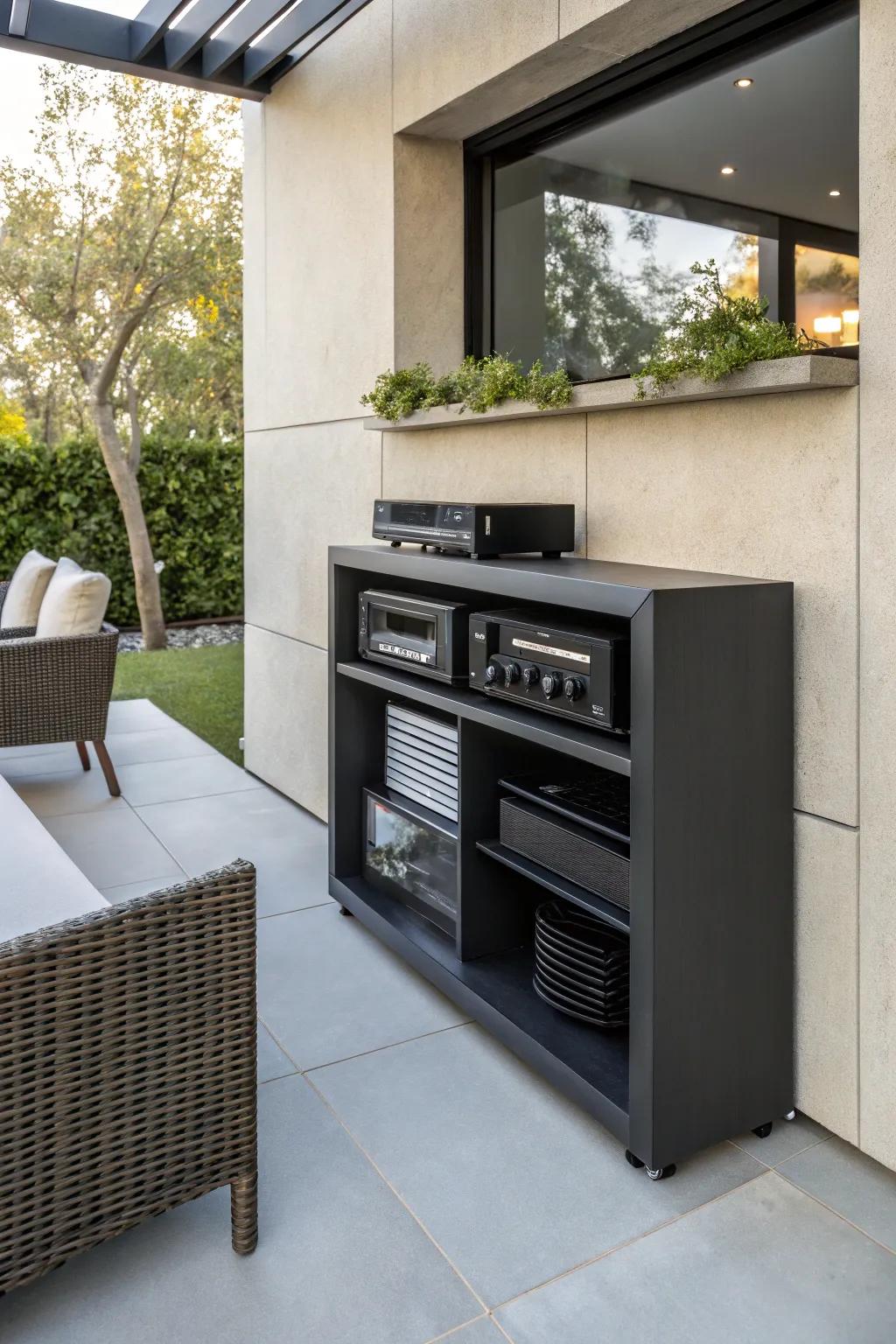 Overhead cases offer a chic and space-saving solution.