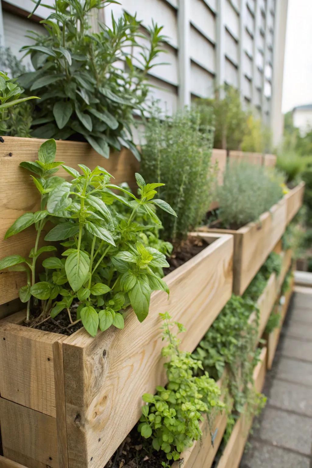 Keep your kitchen stocked through a wall spice garden.
