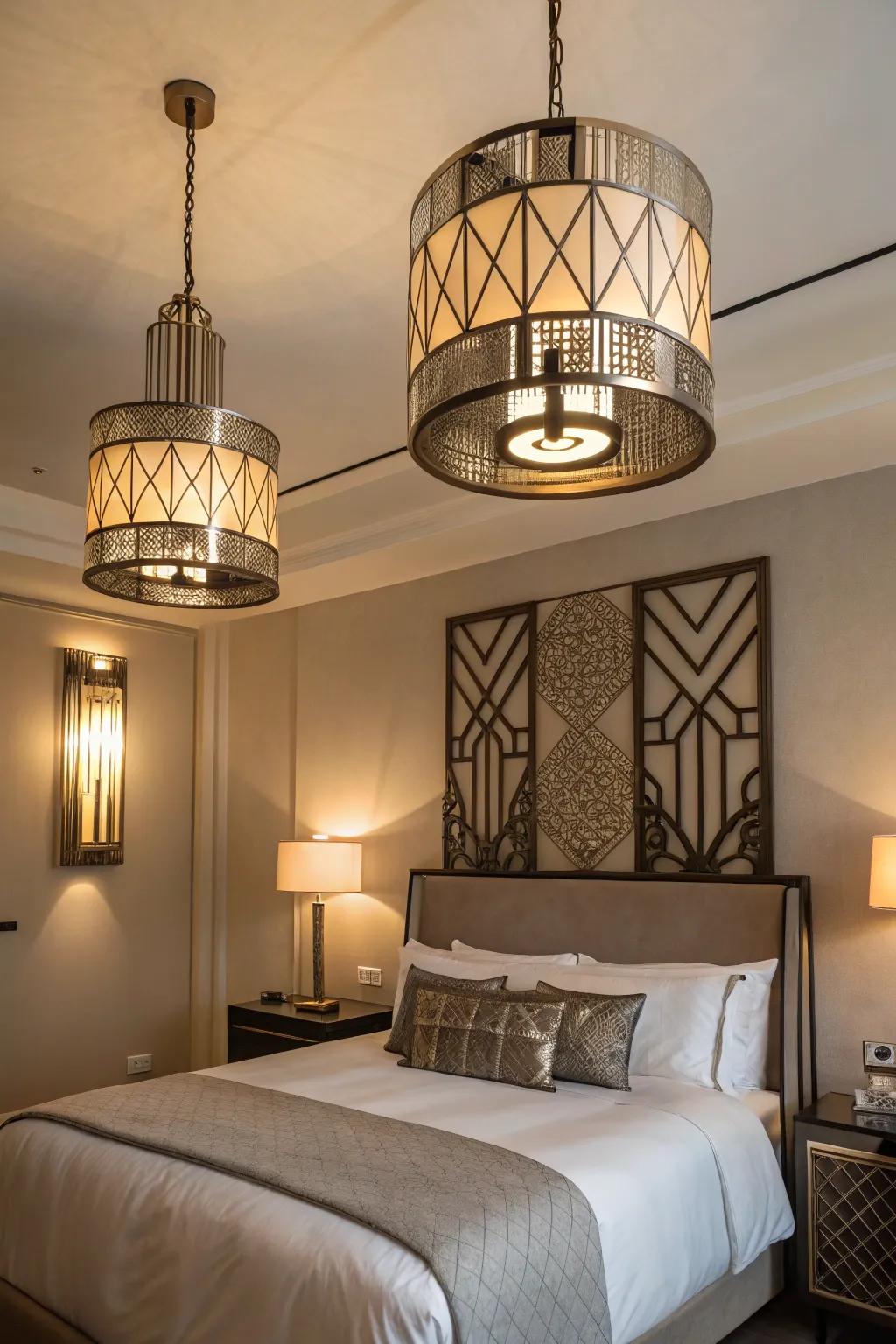 Art Deco lights: lavish sophistication.