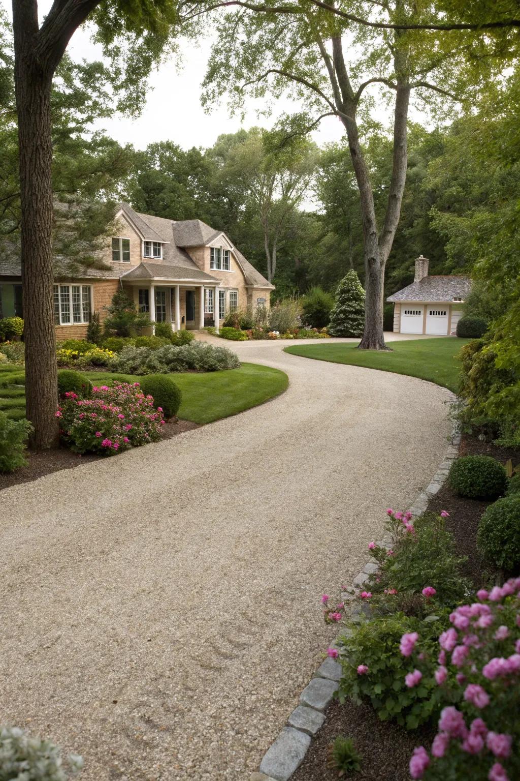 Renew your driveway through gravel charm.