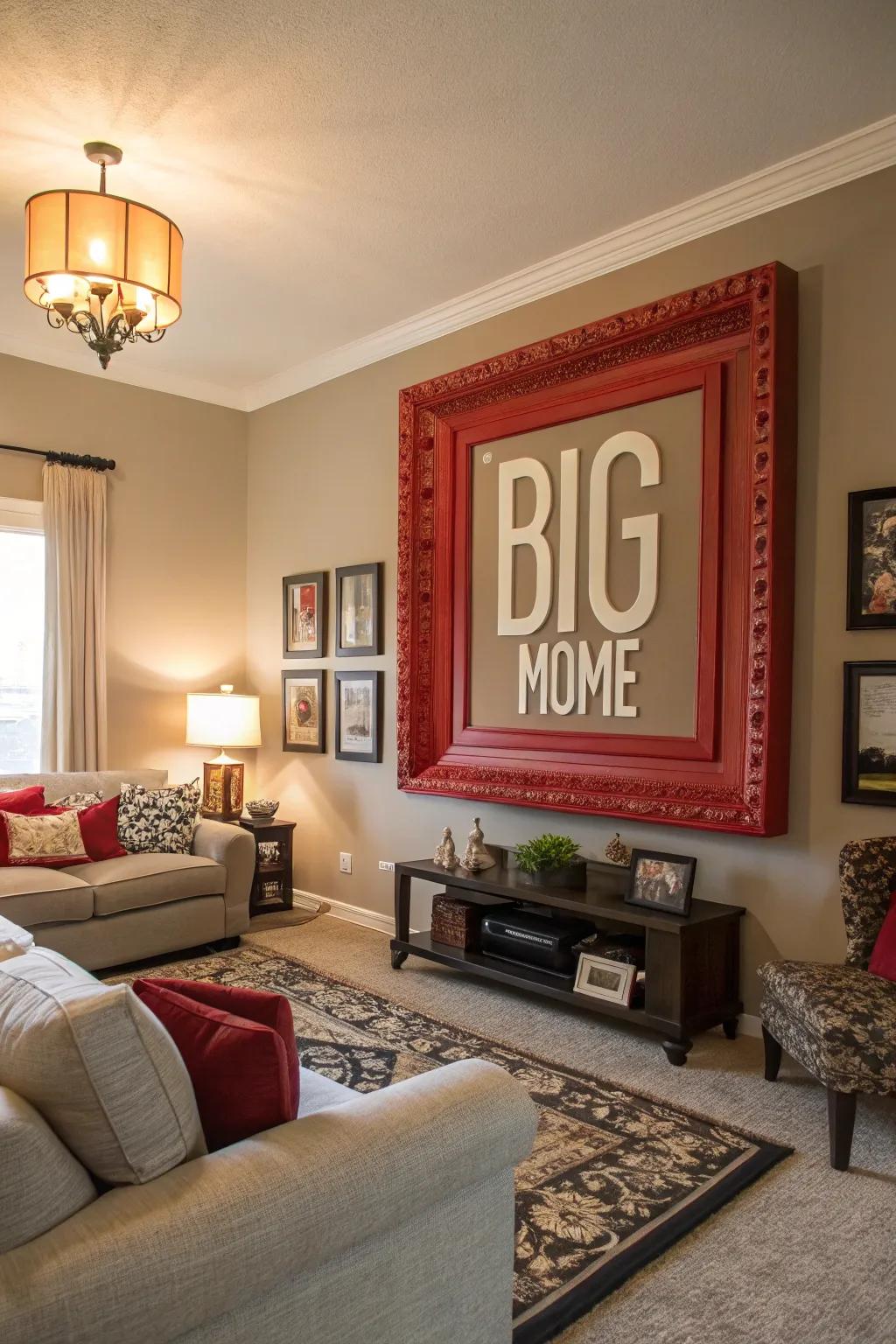 Oversized frames create an amazing central focus in any space.