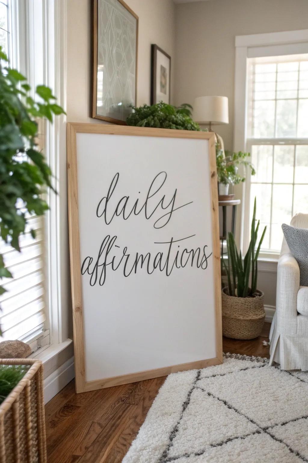 Empower yourself with daily statements on your whiteboard.