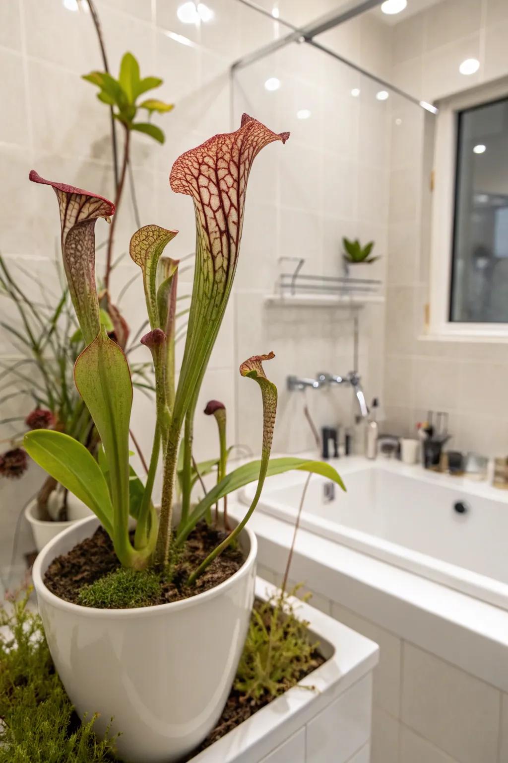 Introduce an unusual element using the distinct form of a cobra lily.