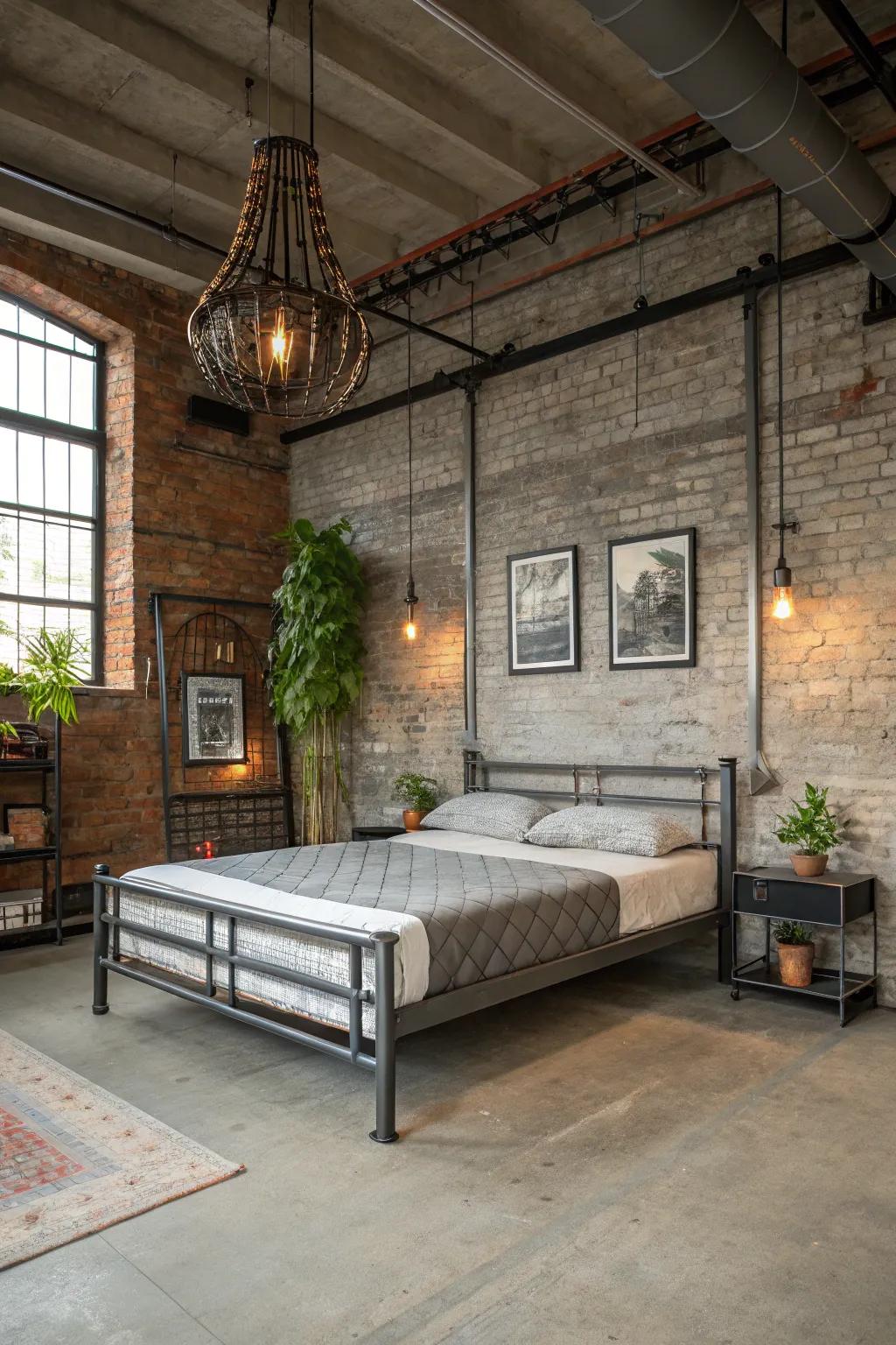 Industrial platform beds blend rugged and modern elements.